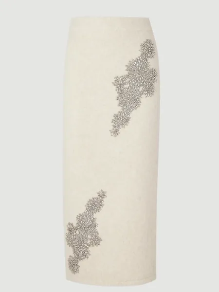 Wool Pencil Midi Skirt